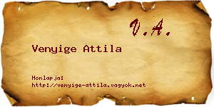Venyige Attila névjegykártya